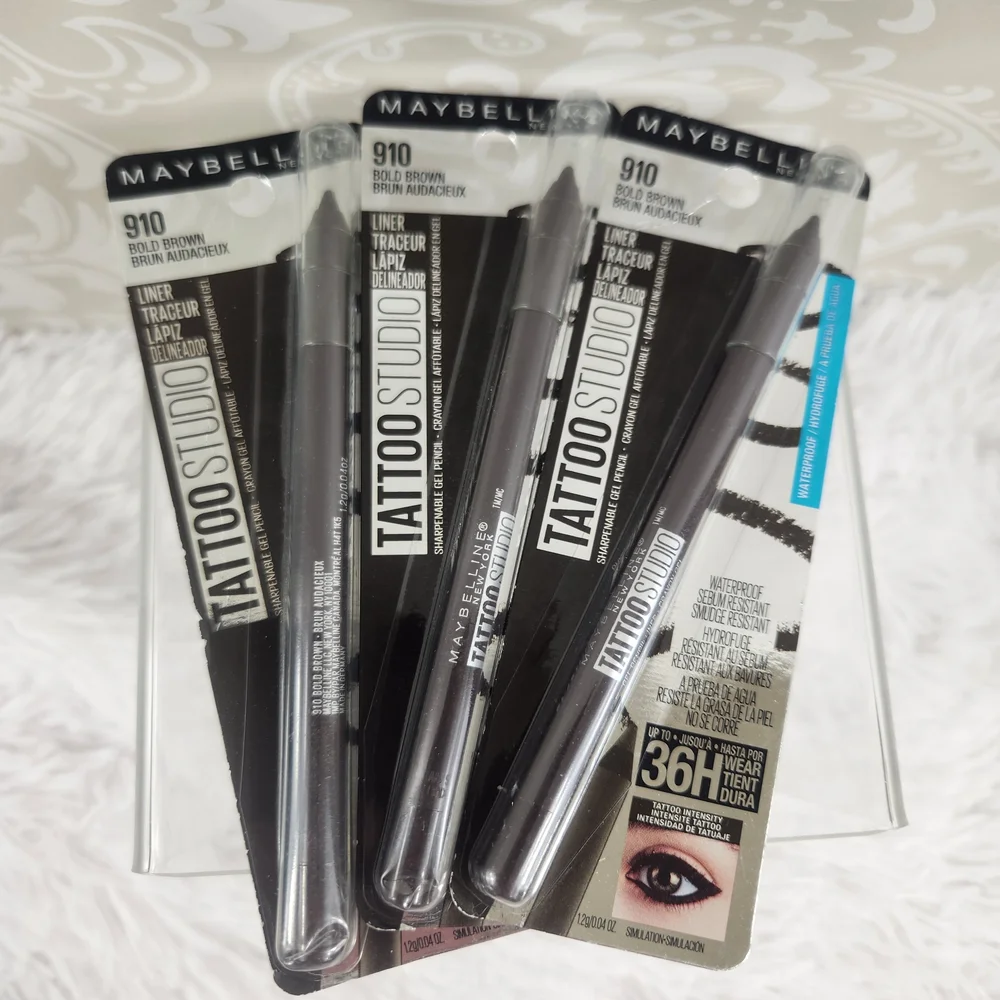 NIB Maybelline Waterproof Tattoo Studio Eyeliner Trio #900 Bold Brown 🟤 - Picture 1 of 2